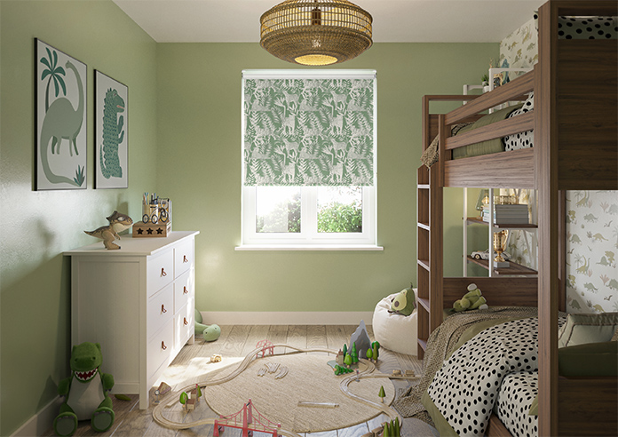 Tropical Wildcats, Emerald - Twist&Fit Roller Blind - Image 8